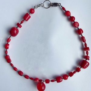 Red beaded necklace!! ❤️❤️